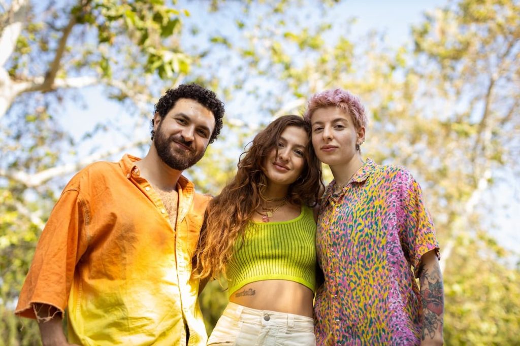 Three people posing for a photo